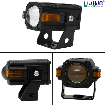 S-83 Fog Light With Wiring Kit Super Brightness Wateproof & Heat Dissipation 80W 12V DC Power High/Low Beam Yellow, White & Red Devil Eye Light Universal fit for All Bikes & Cars (Pack 2) - LIU HJG