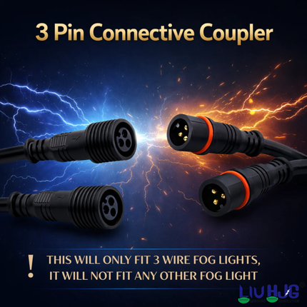 LIU HJG 3 Pin Premium Wiring Harness 3.4M Heavy Duty Copper Wire with Metal Wireless Switch for Auxiliary LED Fog Lights Universal Fit (Pack of 1) - LIU HJG