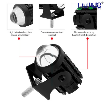 Liu HJG Mini Driving LED Fog Light 36W, 5 Modes (White/Yellow/Red), Universal for Motorcycles, Scooters & Cars  DC 12V-80V  Fog Lamp with Switch - LIU HJG