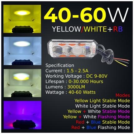 liu hjg 3 led fog light, liu hjg yellow/white led fog light, liu hjg yellow/white fog light with red/blue drl, liu hjg fog light for bike and cars, liu hjg official website