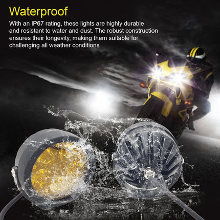 LED fog light for cars, 90W LED fog light, white fog light with yellow cap, universal LED fog lamp, motorcycle fog light, truck LED fog light, high power LED driving light