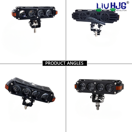 LIU HJG S-62 Future Eye LED Fog Light 4 Lens Rectangle Yellow, White, Red Devil Eye with Left-Right Indicator - LIU HJG