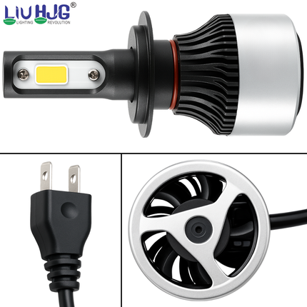 Aviation Grade Aluminum Heat Sink Base and Cooling Fan Structure on HJG H7 Bulb