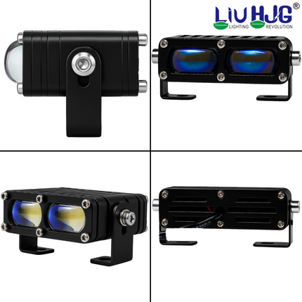 LIU HJG 2-LED Yellow/White Way maker Fog Light with Red Devil Eye | Fog Lamp for Car, Bike & Truck