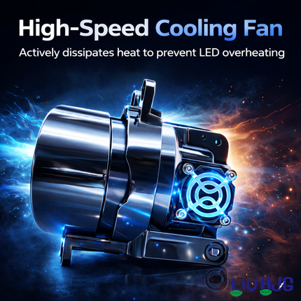 LIU HJG 3 Inch LED Projector Lens Laser Fog Lamp with Cap Waterproof & Heat Dissipation 120W 12V DC Power Yellow White & Red Devil Eye Light Reflection Universal Fit All Bikes & Cars Model (Pack of 2)