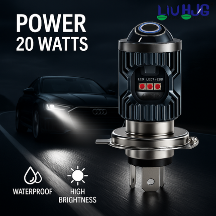 LIU HJG Yellow/White & Red/Blue 20 Watt H4 Police Headlight Bulb Universal For Bike & Car( Pack of 1) - LIU HJG