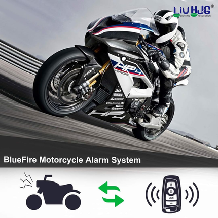 LIU HJG Anti-Theft Bike Security Alarm Kit with 1 Remote & 1 Foldable Key – Two-Way Alarm with 125 dB Loud Siren & Flashing Light | Anti-Theft Security for All Motorcycles & Scooters (Pack of 1)