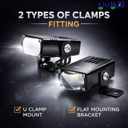 LIU HJG Yellow White Slim Drive Fog Light Universal for Motorcycle & Car - LIU HJG