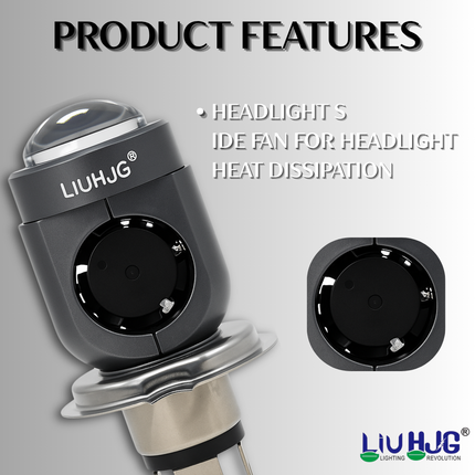 LIU HJG Motorcycle LED Headlight Bulb Yellow/White with H4 Fitting | 30W–50W | 12V–36V | High Brightness LED for Bikes - LIU HJG