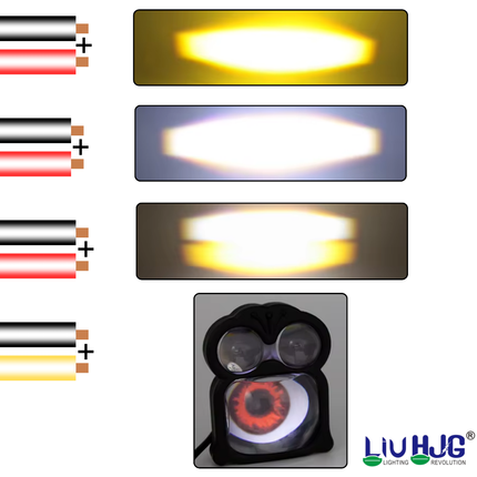 LIU HJG Yellow/White 30 Watt Fog Light With Red Devil Monster Eye Universal For Car & Bike ( Pack of 1)