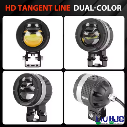 LIU HJG 60W Dual Lens Yellow/White Fog Light with Low/High Beam for Bikes & Cars (1 Set, DC12V-80V)