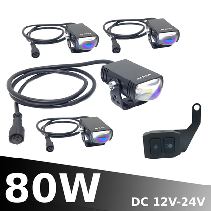 LIU HJG 4Pcs Slim Drive LED Fog Light, Waymaker LED Fog Light, Slim Design LED Fog Light for Bikes, Ultra Thin LED Fog Light for Cars, 4Pcs LED Fog Light Set, Yellow White Dual Beam Fog Light, Universal Slim LED Fog Light