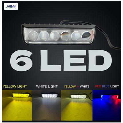 liu hjg 6 lens led fog light, liu hjg 6 led yellow/white fog light, liu hjg 6 lens yellow/white with red blue drl, liu hjg led fog light, led fog light for car , led fog light  for bike