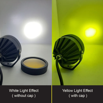 LED fog light for cars, 90W LED fog light, white fog light with yellow cap, universal LED fog lamp, motorcycle fog light, truck LED fog light, high power LED driving light