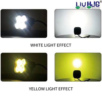 LIU HJG 60W LED Fog Light with Yellow Lens Cap & Wiring Kit | Universal Fit for Bike & Car - LIU HJG