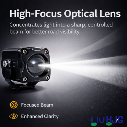 LIU HJG LED Tiny Laser Cannon Single Lens Fog Light Wateproof & Dustproof High Brightness 40W 12V DC Power Yellow White & Red Devi Eye Light Universal fit for All Bikes & Cars (Pack of 2 With Switch) - LIU HJG