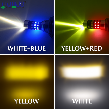 LIU HJG 40 LED Yellow/White & Red/Blue 40 Watt H4 Police Headlight Bulb Universal For Bike & Car( Pack of 1) - LIU HJG