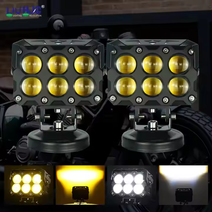 LIU HJG S19 160W LED Fog Light Yellow/White  DC 12V–80V  Universal for Bikes, Cars & Trucks  Plug-and-Play Wiring Kit  12-Month Warranty - LIU HJG