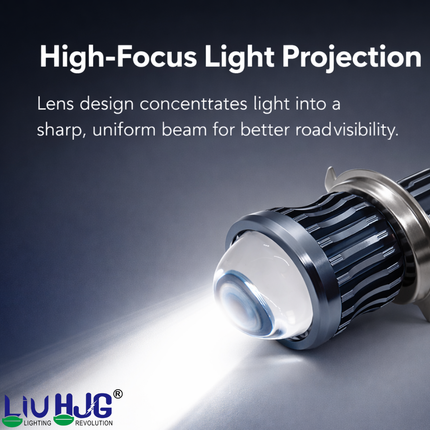 LIU HJG High Bright LED H4 Headlight Bulb Waterproof & Dustproof 50W 12V DC Power Yellow White & Flashing Light Reflection High/Low Beam Universal fit for All Bikes & Cars Model (Pack of 1)