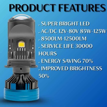 LIU HJG M01U H4 125W Pure White Lens Headlight Bulb for Superior Brightness - LIU HJG