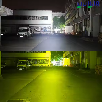 LIU HJG 80W Round 4 LED Fog Lights with Yellow Cap and Wiring Kit Universal for Car & Bike (Pack of 2) - LIU HJG