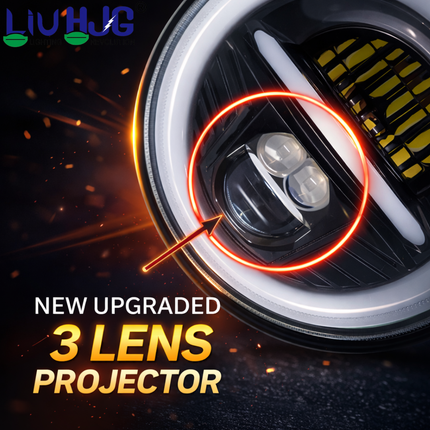 LIU HJG 7 Inch DRL LED Headlight Bulb High Brightness Waterproof & Dustproof High Beam 65W Low Beam 42W 12V DC Power Yellow White DRL Light Fit for Thar, Jeep, Classic 350, GT 650 (Pack of 1) - LIU HJG
