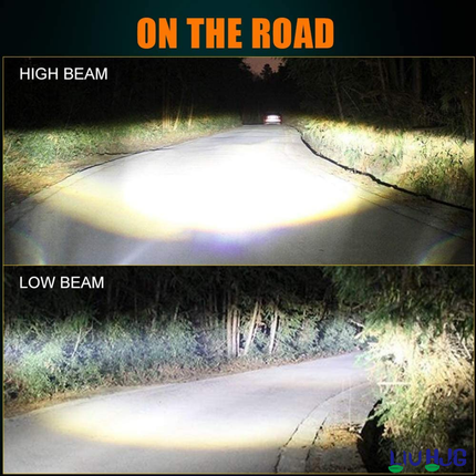 LIU HJG White LED 70W Headlight Bulb H4 Plug Fitting Super Bright Waterproof Headlight Bulb 12V DC High/Low Beam Universal fit for All Bikes & Cars (Pack of 1 Piece) - LIU HJG