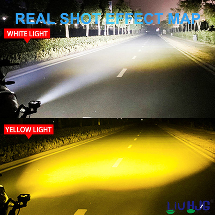 HJG 4-LED 120W Yellow/White Red Devil Eye Fog Light for Bike, Car, Truck & Other Vehicles - LIU HJG