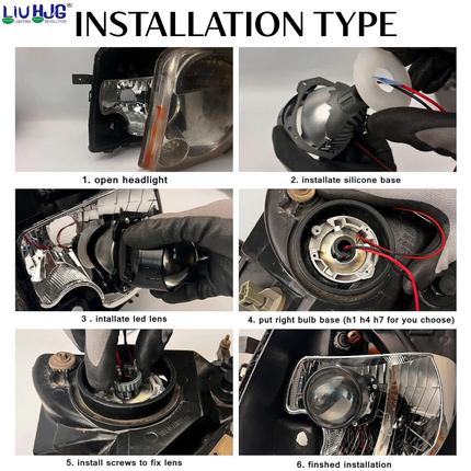 LIU HJG High Bright Dual Cut Lens 2 Inch LED Headlight High Performance 160W 12V DC Power White High/Low Beam & Red Devil Eye Light Reflection Heavy Duty Universal Fitment (Pack of 1 Set)