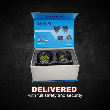 LIU HJG 60W White LED Fog Light | Universal Fit for Bikes & Cars | 12V–80V DC | High Brightness Fog Lamp (Pack of 2)