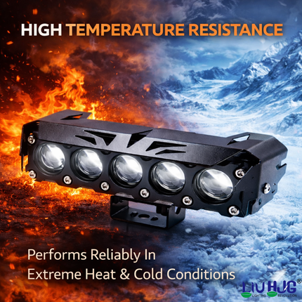 LIU HJG Future Eye 5 Lens LED Fog Light With Wiring Kit (Harness & Remote) Waterproof & Dustproof Power 75W Each (150W Total) 12V-80V DC Power HJG for Cars & Bikes (Pack of 2) - LIU HJG