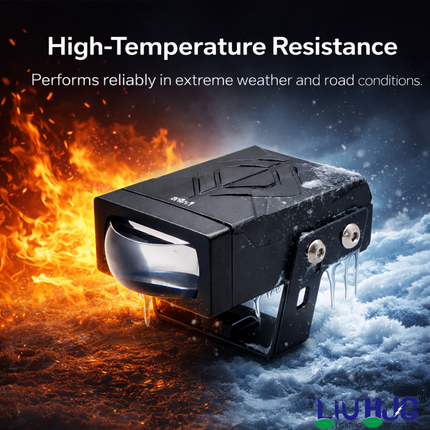 LIU HJG Ultra Bright Single Lens Fog Light Waterproof & Heat Dissipation 2 Types of Clamp Fitting 40W 12V DC Power Yellow White & Red Devil Eye Light Universal fit All Bikes & Cars (Pack of 2) - LIU HJG
