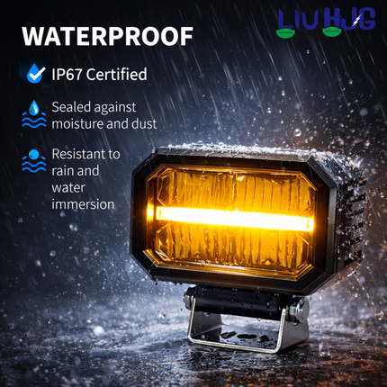 LIU HJG 4 LED High Bright Fog Light Waterproof & Dustproof 50 Watts 12V DC Power Yellow+White & Yellow DRL Light Reflection Universal fit for All Bikes & Cars (Pack of 2) - LIU HJG