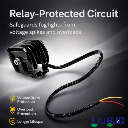 LIU HJG LED Tiny Laser Cannon Single Lens Fog Light Wateproof & Dustproof High Brightness 40W 12V DC Power Yellow White & Red Devi Eye Light Universal fit for All Bikes & Cars (Pack of 2 With Switch) - LIU HJG