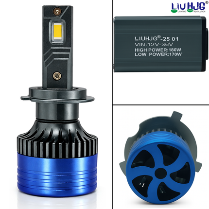 LIU HJG LED H8/H9H11 Headlight Bulb Waterproof & Dustproof 180W 12V DC Power High Low Beam White Light Reflection Universal fit for All Bikes & Cars Model Pack of 2 Piece - LIU HJG
