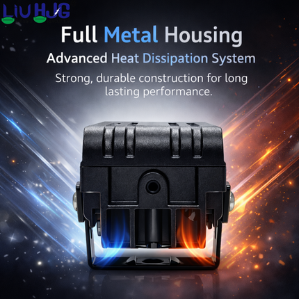 LIU HJG LED Dual Cut Lens Fog Light Waterproof & Dustproof Heat Dissipation 2 Types of Clamp Fitting 120W 12V DC Power Yellow White & Red Devil Eye Light Universal fit All Bikes & Cars (Pack of 2) - LIU HJG