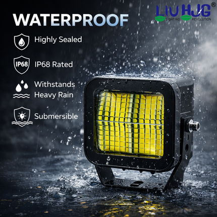 LIU HJG 4 LED Super Bright Fog Light Waterproof & Dustproof 72 Watts 12V DC Power White High Beam Light Reflection Universal fit for All Bikes & Cars (Pack of 2) - LIU HJG