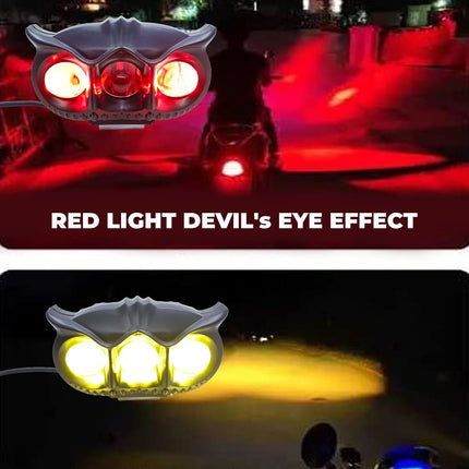LED Owl Fog Light for Bikes, LIU HJG 3 Color Fog Light, Yellow White Red Fog Light, Red Devil Eye Bike Light, Flashing Pattern LED Fog Lamp, Universal Bike Fog Light 30W, DC 9-80V Fog Light, Motorcycle LED Owl Light, Multi-Mode Bike Fog Lamp, High Brightness LED Fog Light, Stylish Fog Light for Bikes, Devil Eye Fog Light for Motorcycle, Waterproof LED Fog Light for Bike, 3-in-1 Color Mode Fog Light, Universal Fit Fog Light for Bikes.
