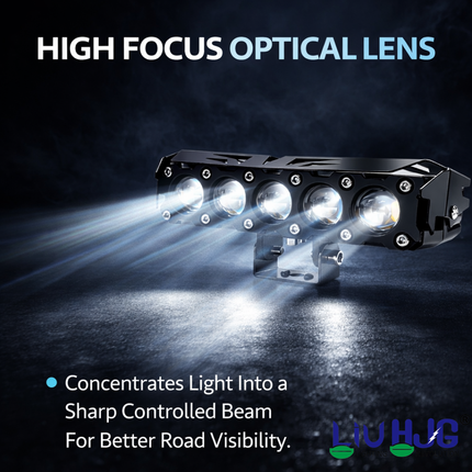 LIU HJG Future Eye 5 Lens LED Fog Light With Wiring Kit (Harness & Remote) Waterproof & Dustproof Power 75W Each (150W Total) 12V-80V DC Power HJG for Cars & Bikes (Pack of 2) - LIU HJG