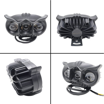 LED Owl Fog Light for Bikes, LIU HJG 3 Color Fog Light, Yellow White Red Fog Light, Red Devil Eye Bike Light, Flashing Pattern LED Fog Lamp, Universal Bike Fog Light 30W, DC 9-80V Fog Light, Motorcycle LED Owl Light, Multi-Mode Bike Fog Lamp, High Brightness LED Fog Light, Stylish Fog Light for Bikes, Devil Eye Fog Light for Motorcycle, Waterproof LED Fog Light for Bike, 3-in-1 Color Mode Fog Light, Universal Fit Fog Light for Bikes.