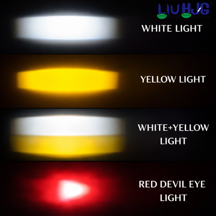 LIU HJG Yellow White Slim Drive Fog Light Universal for Motorcycle & Car - LIU HJG