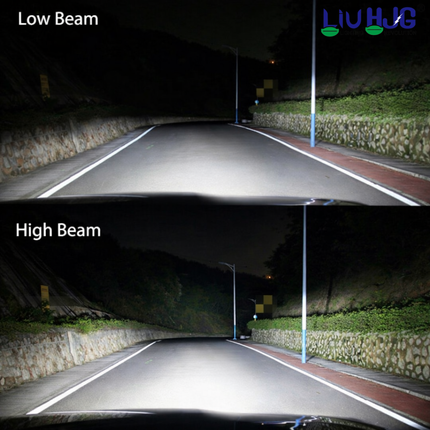 LIU HJG LED 9005 Headlight Fitting Waterproof & Heat Dissipation 120W Each (240W Total) 12V-80V DC Power High Beam White Light Reflection Universal Fit for All Bikes & Cars Model (Pack of 2) - LIU HJG