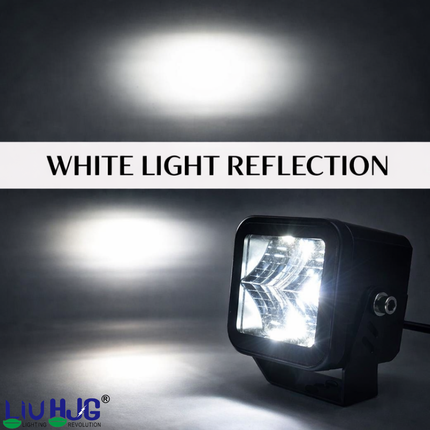 LIU HJG 4 LED Super Bright Fog Light Waterproof & Dustproof 72 Watts 12V DC Power White High Beam Light Reflection Universal fit for All Bikes & Cars (Pack of 2) - LIU HJG