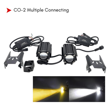 LIU HJG CO-2 LED Fog Light, 60W LED Fog Light for Bike and Car, White Yellow Fog Light with Red Devil Eye, Dual Color LED Fog Lamp, Universal LED Fog Light, Devil Eye Fog Light, Bike Fog Light 60W, Car Fog Light with Red DRL, Waterproof LED Fog Light, High Brightness Fog Lamp, LIU HJG Dual Beam Fog Light, LED DRL Fog Light for Car Bike, CO-2 Model Fog Light, Red Devil Eye LED Fog Lamp, Automotive LED Fog Light