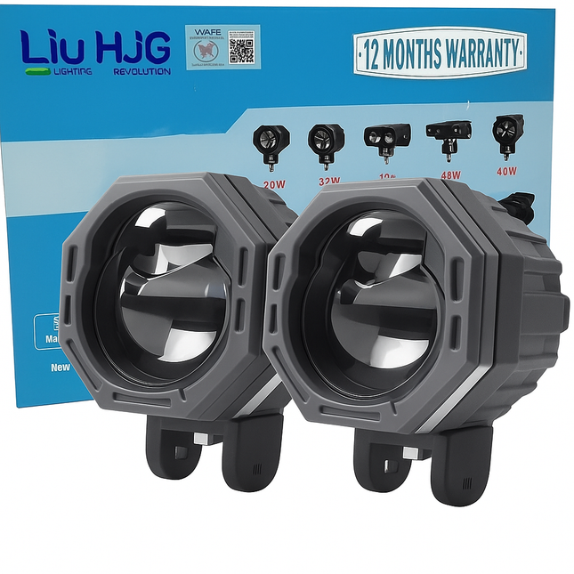 LIU HJG P65 LED Fog Light, 60W LED Fog Lamp for Bikes, Yellow White Fog Light for Cars, High Power LED Fog Light, Waterproof Fog Light for Trucks, Plug and Play LED Fog Lamp, Universal Fit Fog Light for Vehicles, Dual Color LED Driving Light, High-Performance Fog Light for Clear Visibility