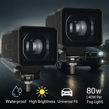 LIU HJG  80W SQUARE LENS FOG LIGHT SET - LIU HJG