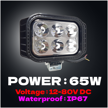 LIU HJG 65W 6 LED Pure White Hi/Low Beam Universal Fog Light for Bikes & Cars (Single Pack)