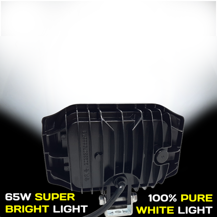 LIU HJG 65W 6 LED Pure White Hi/Low Beam Universal Fog Light for Bikes & Cars (Single Pack)