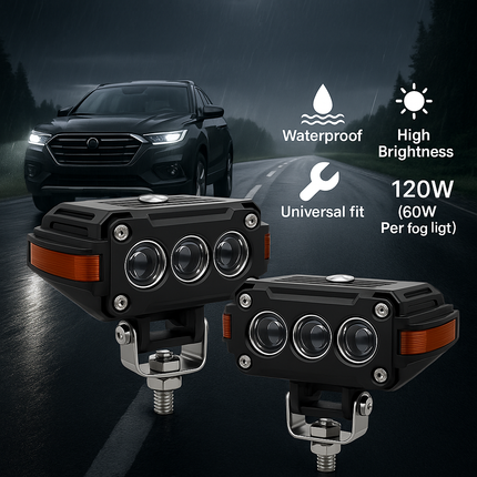 LIU HJG Future Eye S-61 LED Fog Light – Yellow/White, Red Devil Eye  Left/Right Indicator DRL Premium Visibility Fog Light - LIU HJG