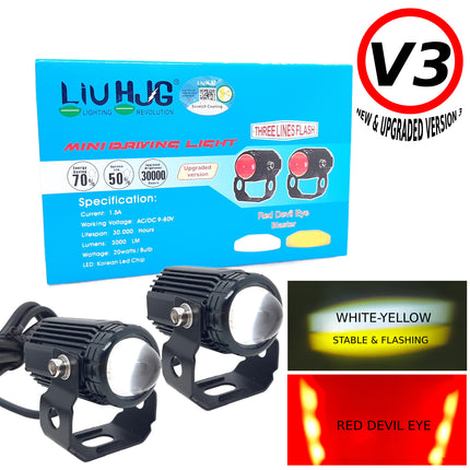 liu hjg v3 led fog light, hjg devil eye min drive, mini drive v3, led fog light, bike led light, car led light, v3 fog light